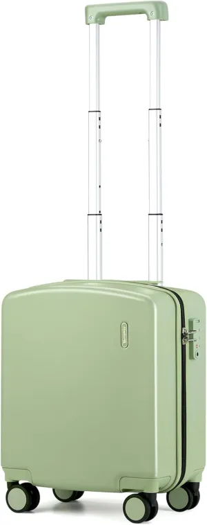 Hanke 16 Inch Underseat Carry On Luggage with Wheels Hard Shell Lightweight Suitcases Small Tsa Luggage Travel Rolling Luggage(Bamboo Green)