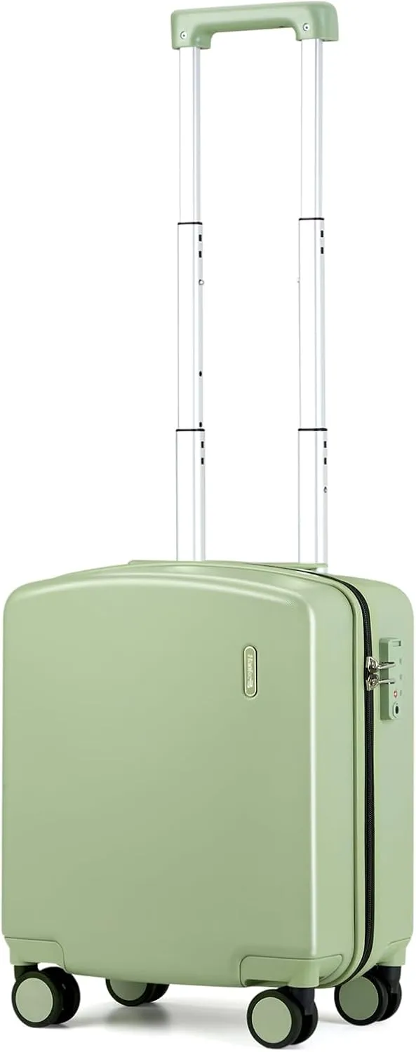Hanke 16 Inch Underseat Carry On Luggage with Wheels Hard Shell Lightweight Suitcases Small Tsa Luggage Travel Rolling Luggage(Bamboo Green)