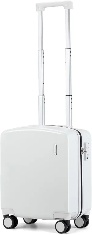 Hanke 16 Inch Underseat Carry On Luggage with Wheels Hard Shell Lightweight Suitcases Small Tsa Luggage Travel Rolling Luggage(Smoke White)