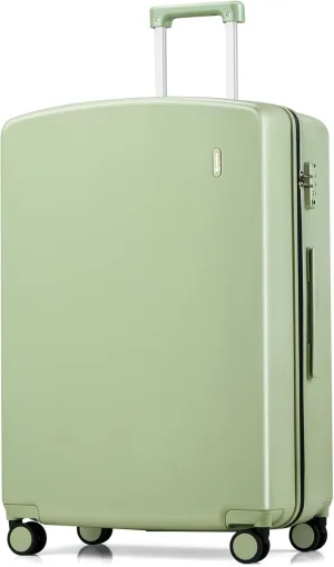 Hanke 28 Inch Luggage PC Hard Shell Suitcases with Wheels, TSA Approved Luggage Hardside Checked Large Suitcases Lighweight Luggage Bag for Travel(Bamboo Green)