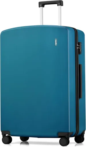 Hanke 28 Inch Luggage PC Hard Shell Suitcases with Wheels, TSA Approved Luggage Hardside Checked Large Suitcases Lighweight Luggage Bag for Travel(Caribbean Blue)