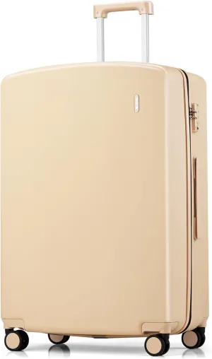 Hanke 28 Inch Luggage PC Hard Shell Suitcases with Wheels, TSA Approved Luggage Hardside Checked Large Suitcases Lighweight Luggage Bag for Travel(Cuba Sand)
