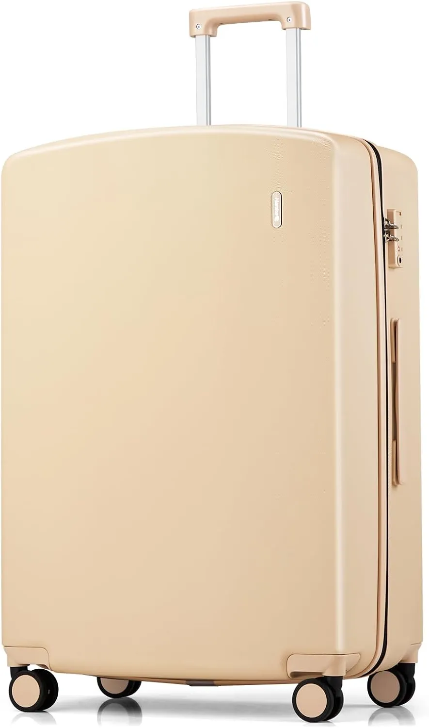 Hanke 28 Inch Luggage PC Hard Shell Suitcases with Wheels, TSA Approved Luggage Hardside Checked Large Suitcases Lighweight Luggage Bag for Travel(Cuba Sand)