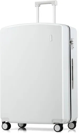 Hanke 28 Inch Luggage PC Hard Shell Suitcases with Wheels, TSA Approved Luggage Hardside Checked Large Suitcases Lighweight Luggage Bag for Travel(Smoke White)
