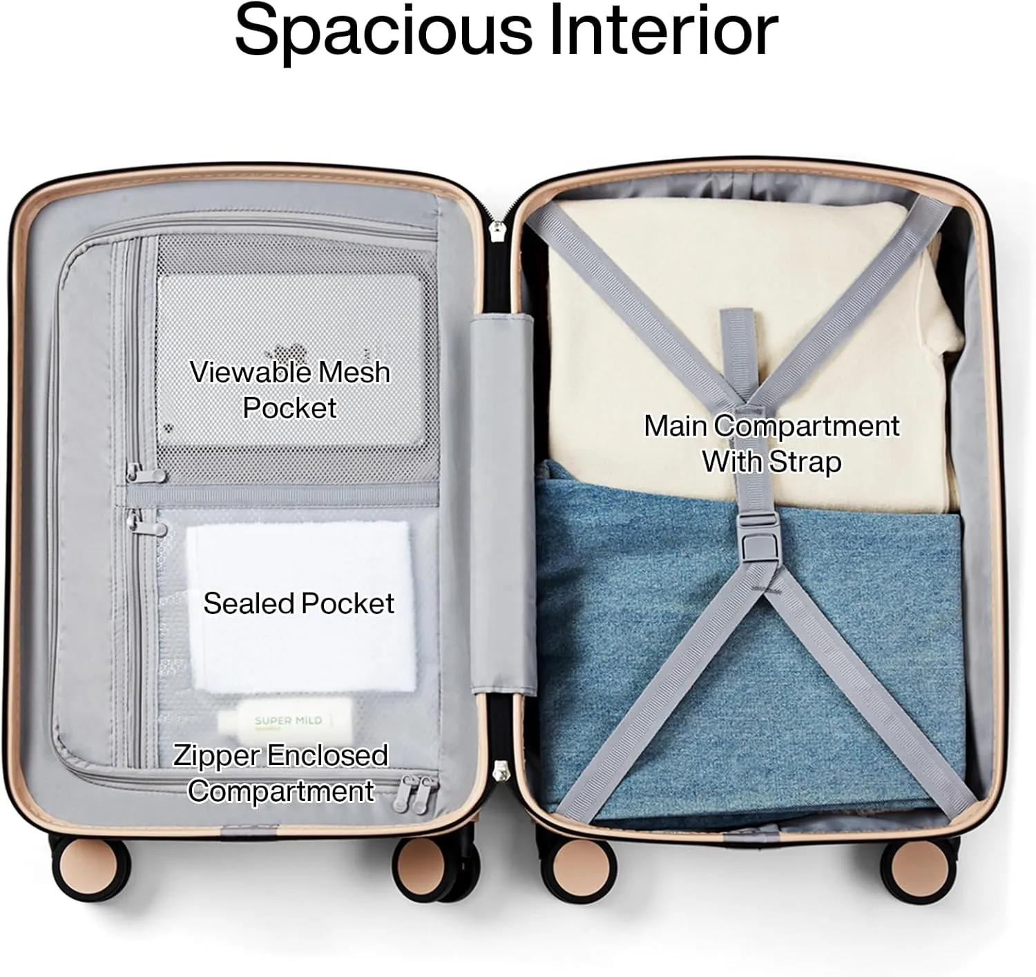Hanke Hard Shell Luggage Sets 3 Pieces, 20/24/28 Inch Carry On Luggage with Wheels Lighweight TSA Luggage Extra Large Luggage for Travel Checked Suitcase Carry On Bag(Cuba Sand)