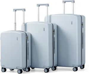 Hanke Hard Shell Luggage Sets 3 Pieces, 20/24/28 Inch Carry On Luggage with Wheels Lighweight TSA Luggage Extra Large Luggage for Travel Checked Suitcase Carry On Bag(Grey)