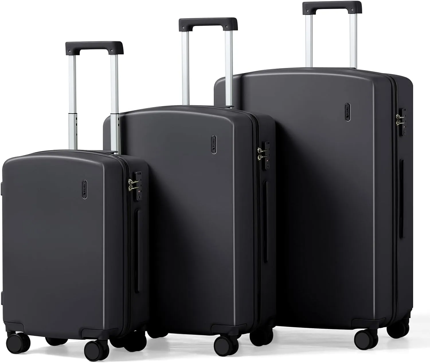 Hanke Hard Shell Luggage Sets 3 Pieces, 20/24/28 Inch Carry On Luggage with Wheels Lighweight TSA Luggage Extra Large Luggage for Travel Checked Suitcase Carry On Bag(Jet Black)