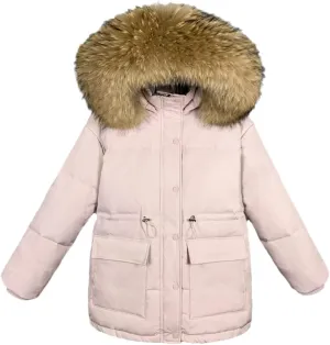 Huge Collar Hooded Short Female Winter Feather Down Coat Women 90% Duck Down Jacket Winter Puffer Parka