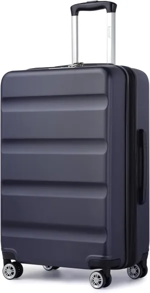 Kono 24 Inch Expandable Spinner Luggage with Wheels Hardshell Medium Checked Suitcase TSA Lock Navy