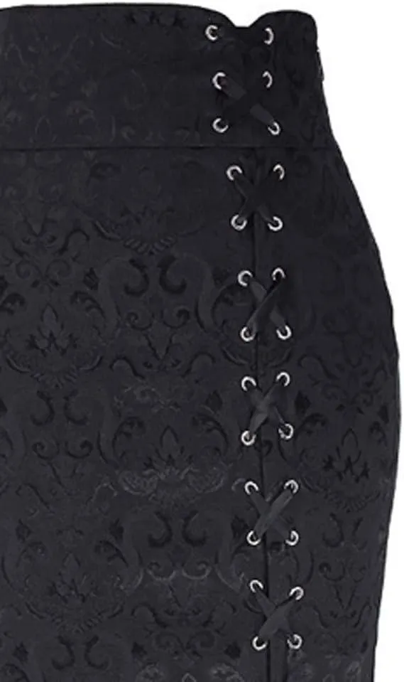 Lace Skirts for Women Maxi Long Side Pencil Skirt Lace Up Tiered Ruffle High Waist Drawstring Retro Valentine's
