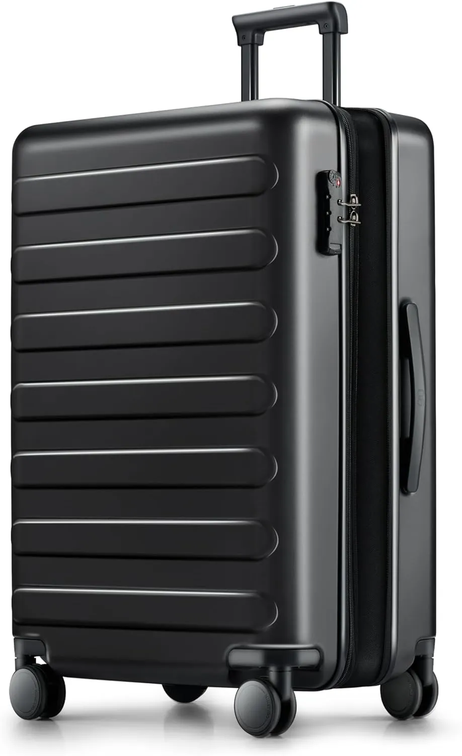 Large Checked Luggage 28 Inch, Checking In Luggage with Smooth Spinner Wheels, Expandable, Hard Shell PC Suitcase, Lightweight Travel Luggage, TSA Approved (Black, Rhine Max)