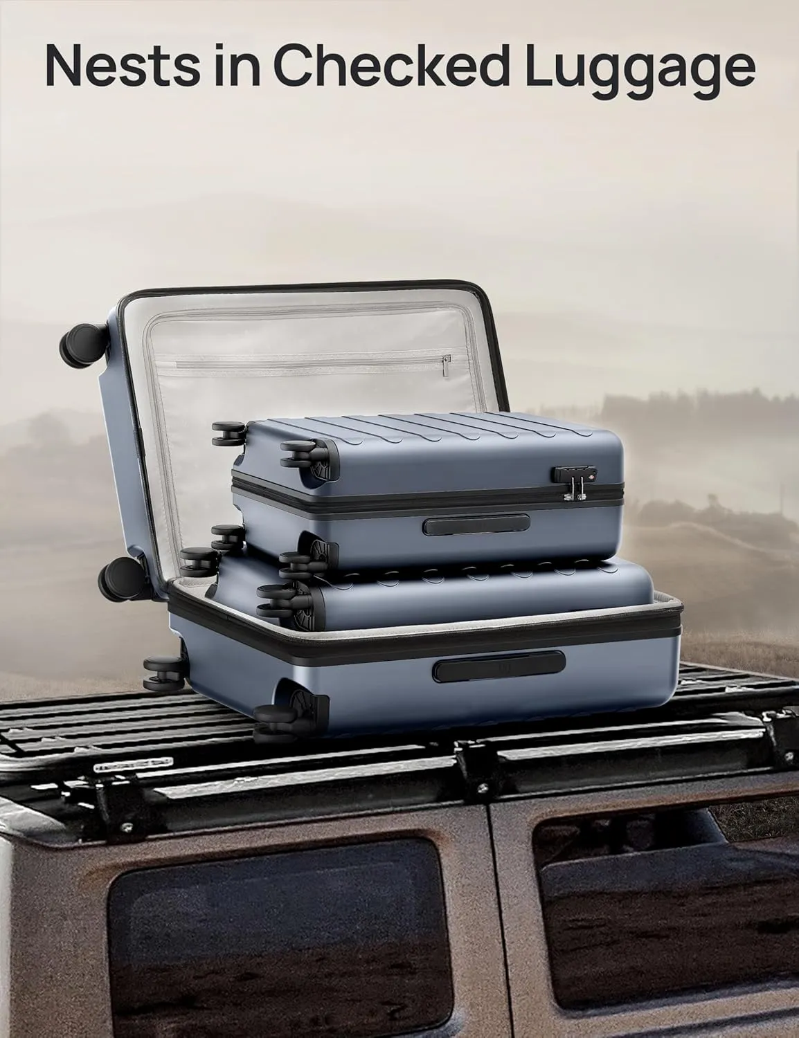 Large Checked Luggage 28 Inch, Checking In Luggage with Smooth Spinner Wheels, Expandable, Hard Shell PC Suitcase, Lightweight Travel Luggage, TSA Approved (Shadow, Rhine Max)