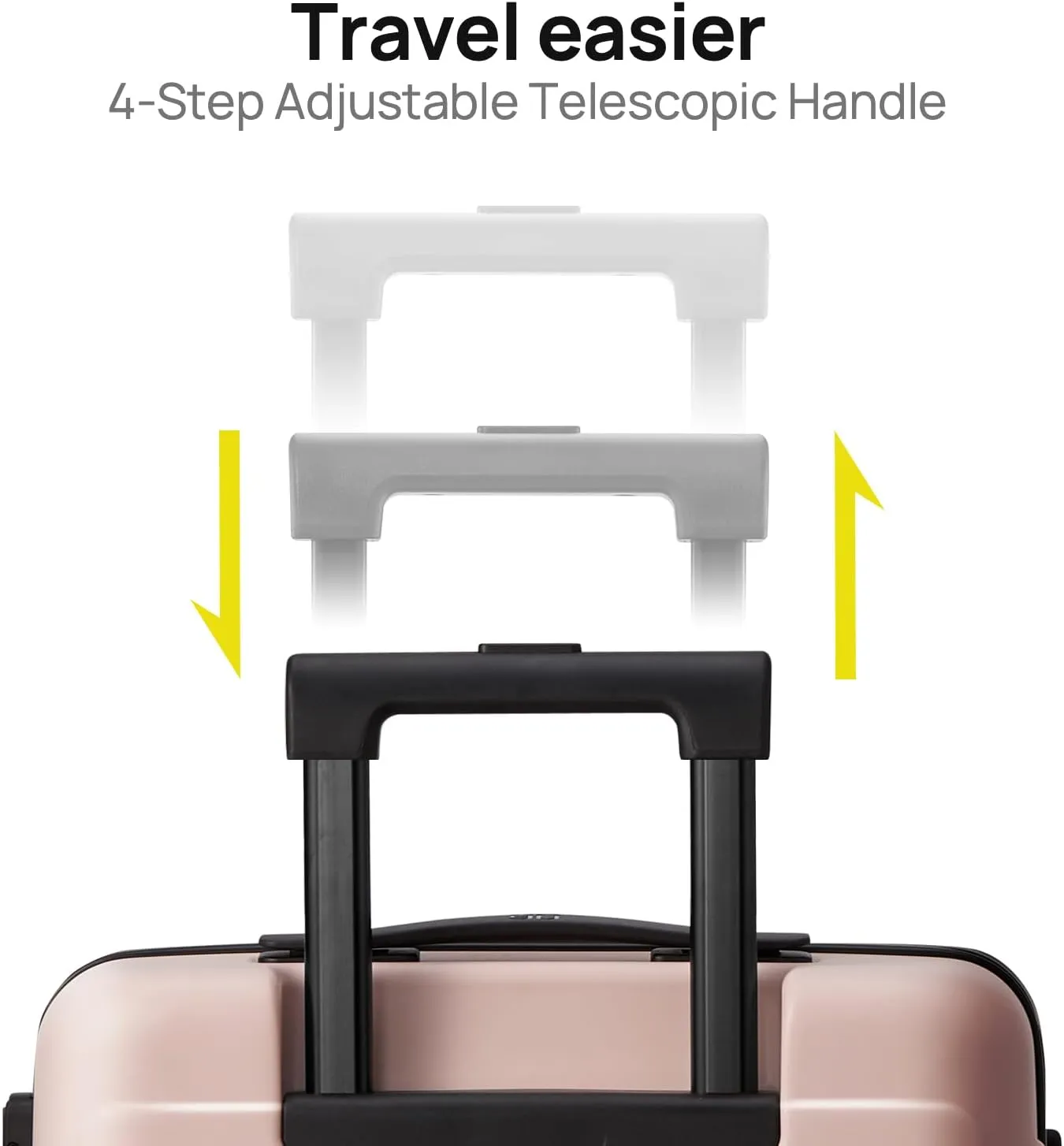 Large Checked Luggage 28 Inch, Checking In Luggage with Smooth Spinner Wheels, Lightweight, Hard Shell PC Suitcase, Lightweight Travel Luggage, TSA Approved (Pink, Rhine Basic)
