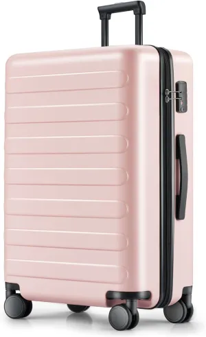 Large Checked Luggage 28 Inch, Checking In Luggage with Smooth Spinner Wheels, Lightweight, Hard Shell PC Suitcase, Lightweight Travel Luggage, TSA Approved (Pink, Rhine Basic)