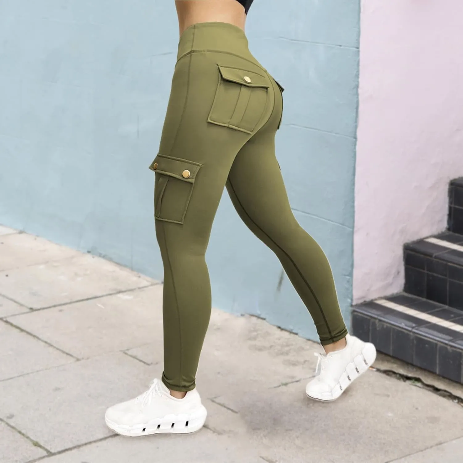 LCMTWX Gray Cotton Leggings for Women High Elastic Tight Yoga Pants Quick Drying Running Trousers Black Leggings Plus Size