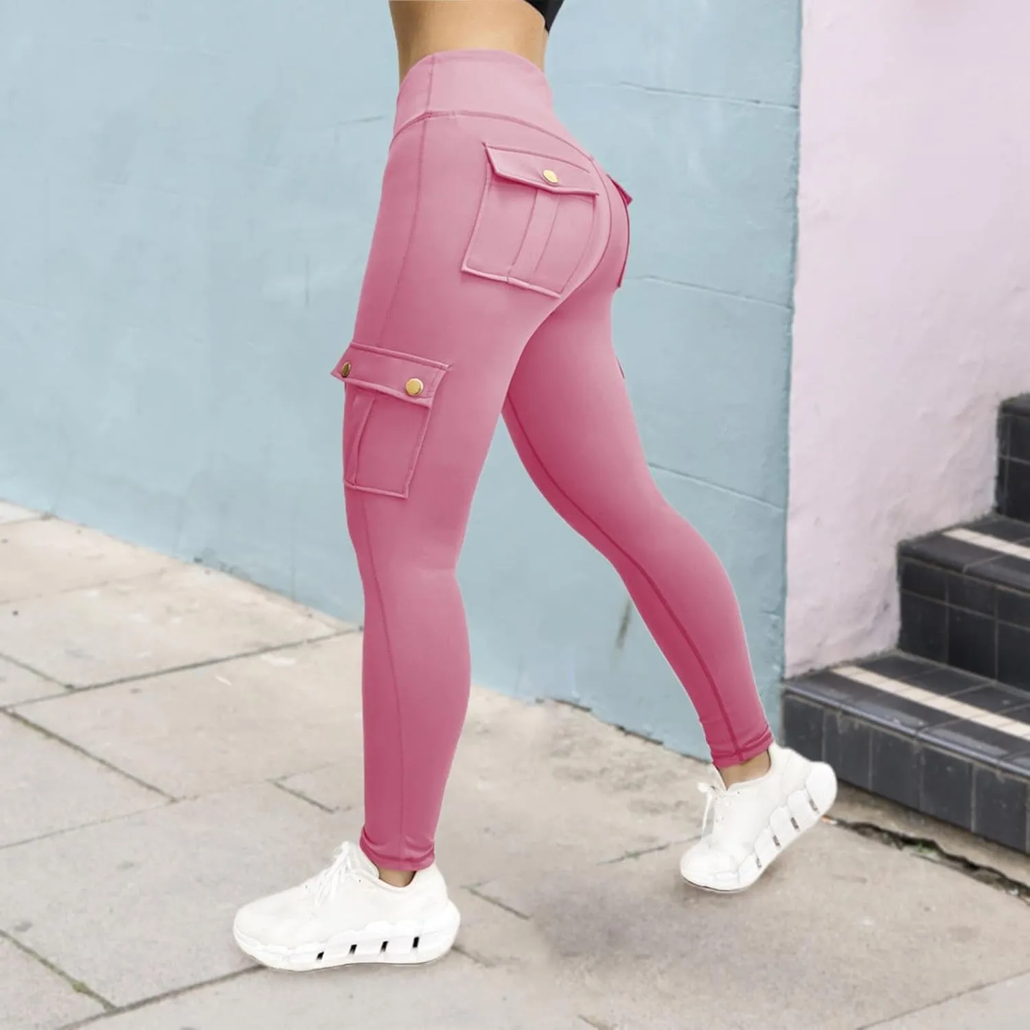 LCMTWX Gray Cotton Leggings for Women High Elastic Tight Yoga Pants Quick Drying Running Trousers Black Leggings Plus Size