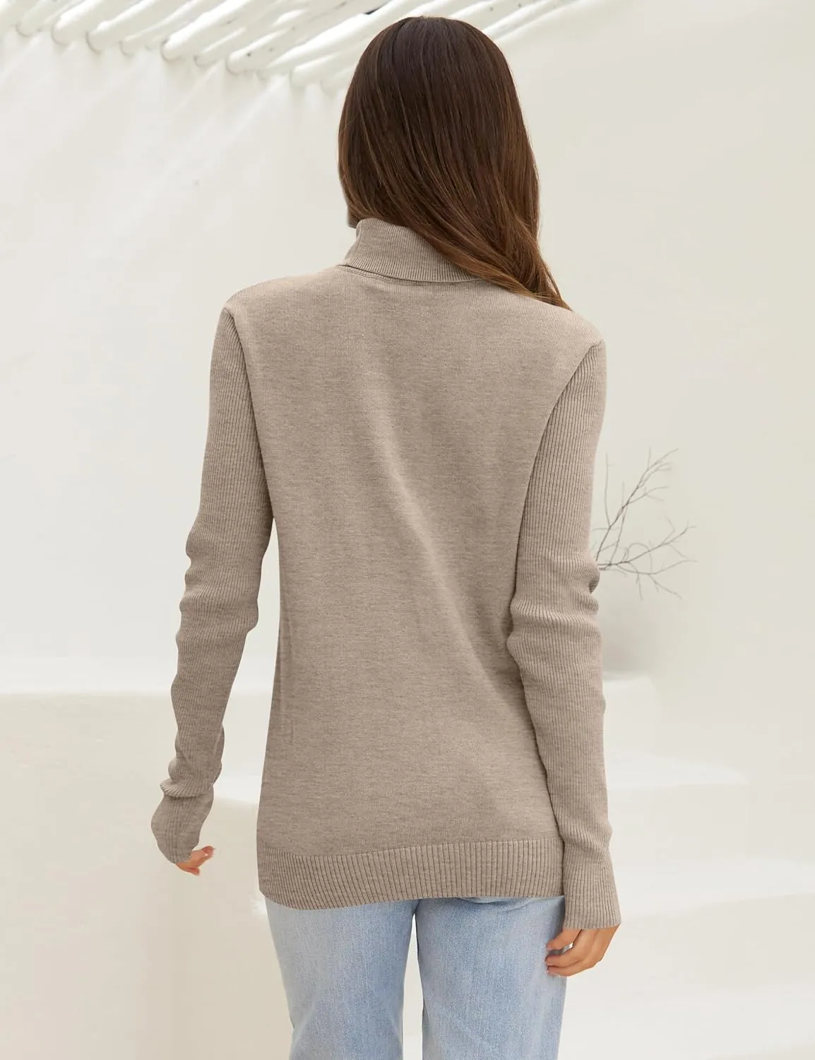 LEANI Womens 2024 Turtleneck Sweaters Cable Knit Long Sleeve Pullover Sweater Jumper