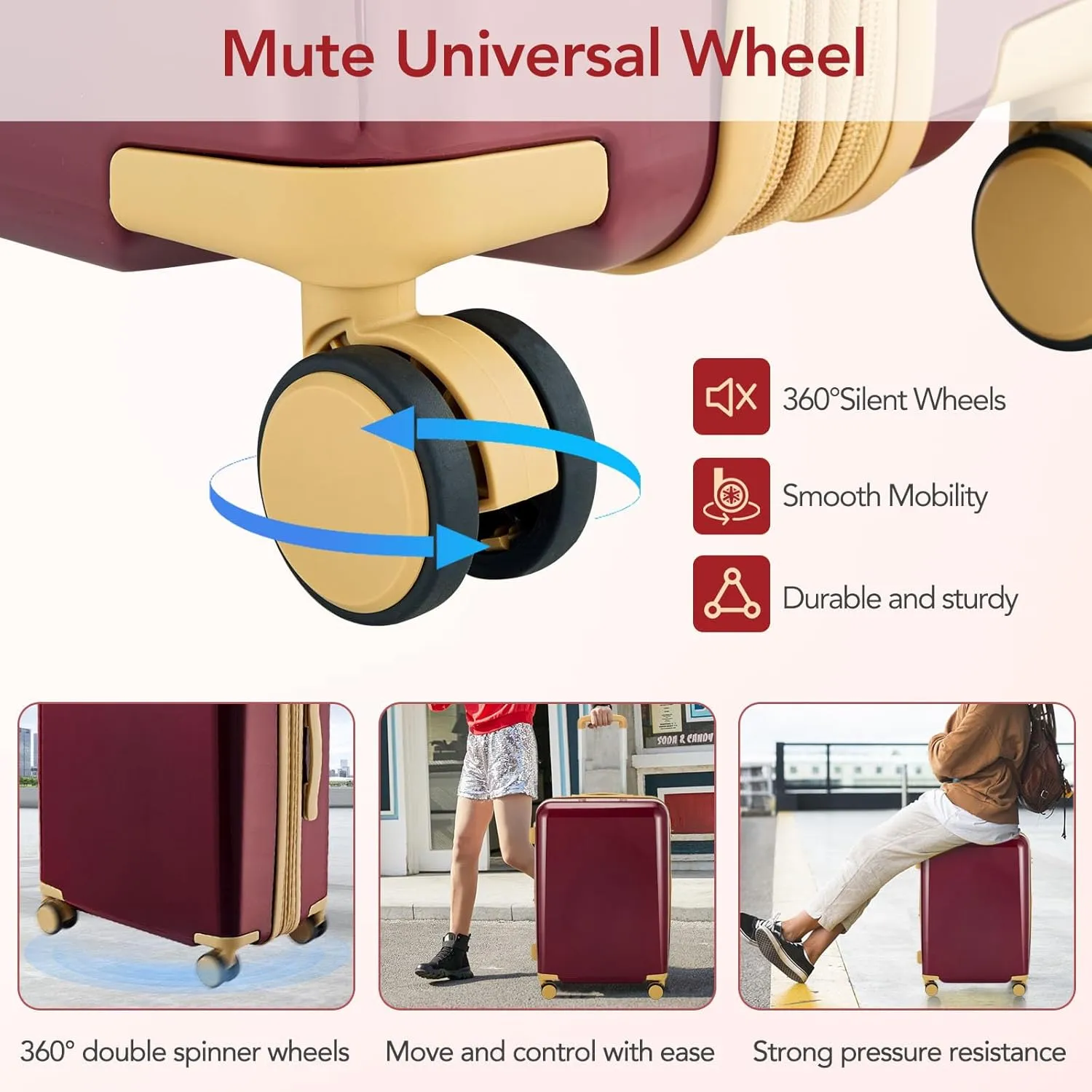 Lightweight, Dark red, Carry-On 20/24/34Inch