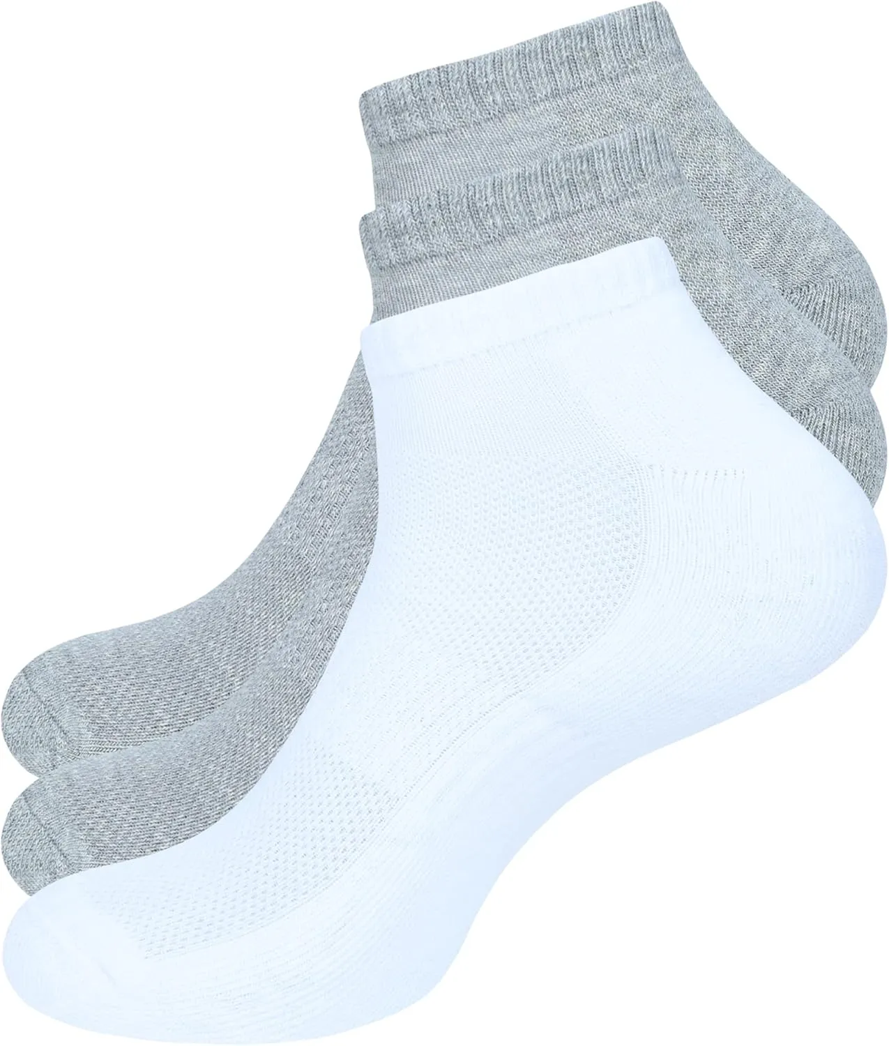 LONDON Women's No Show Mesh Socks, Pack of 3 Socks, Color - 1 White, 2 Grey, Size - 6 to 9
