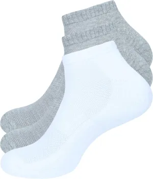 LONDON Women's No Show Mesh Socks, Pack of 3 Socks, Color - 1 White, 2 Grey, Size - 6 to 9