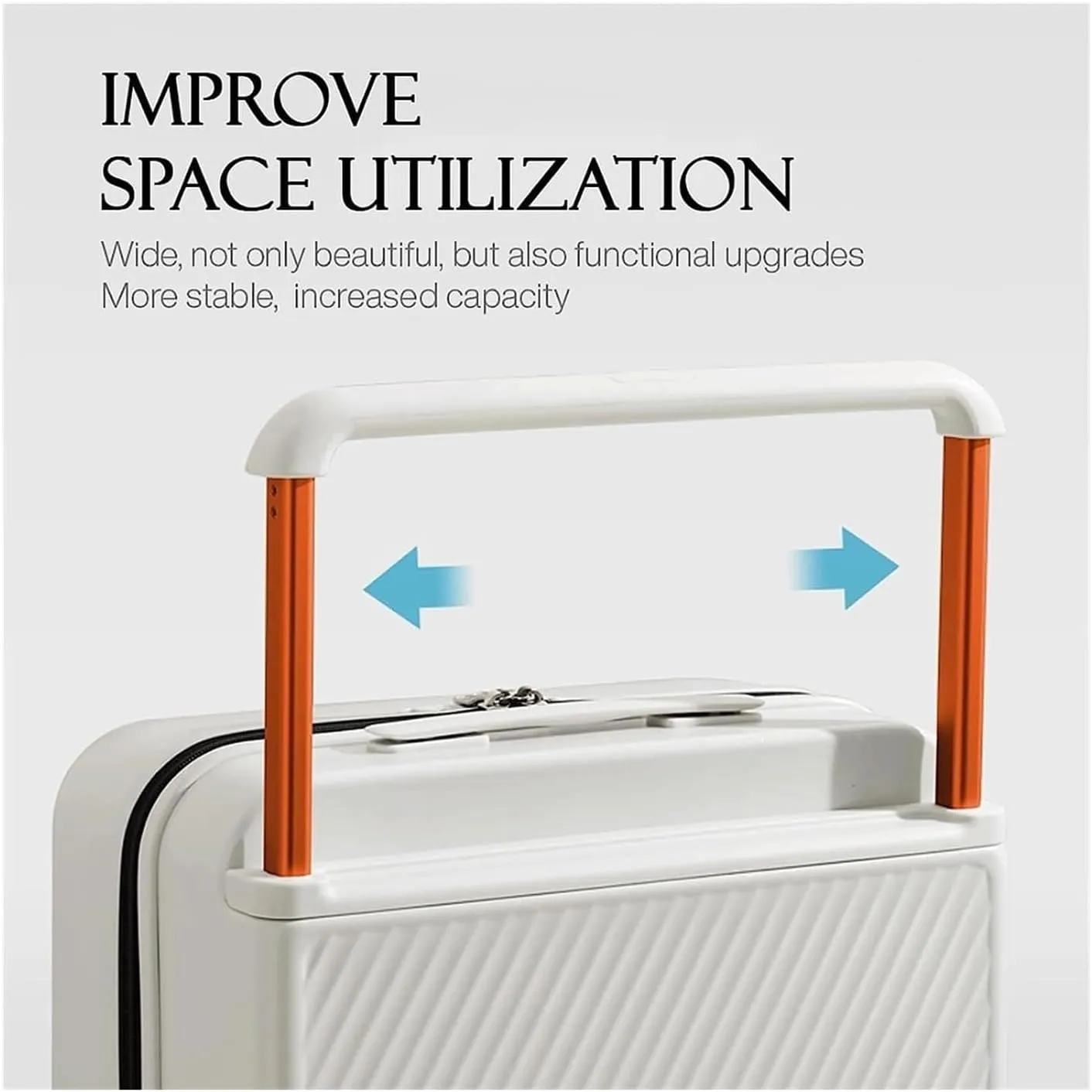 Luggage Large Capacity Suitcases Carry On Luggage Retractable Wide Handle Luggage For Men And Women Business Trip Suitcase Carry-Ons (Color : White, Size : 24inch)