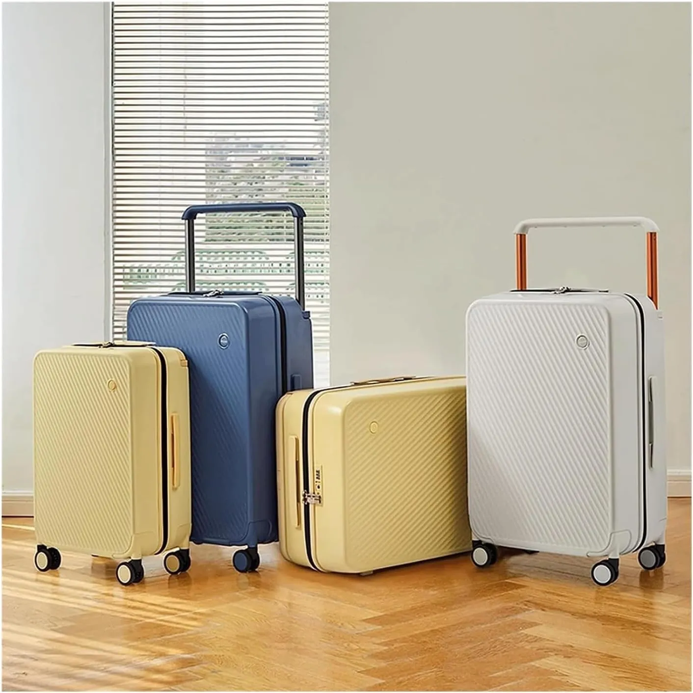 Luggage Large Capacity Suitcases Carry On Luggage Retractable Wide Handle Luggage For Men And Women Business Trip Suitcase Carry-Ons (Color : Yellow, Size : 24inch)