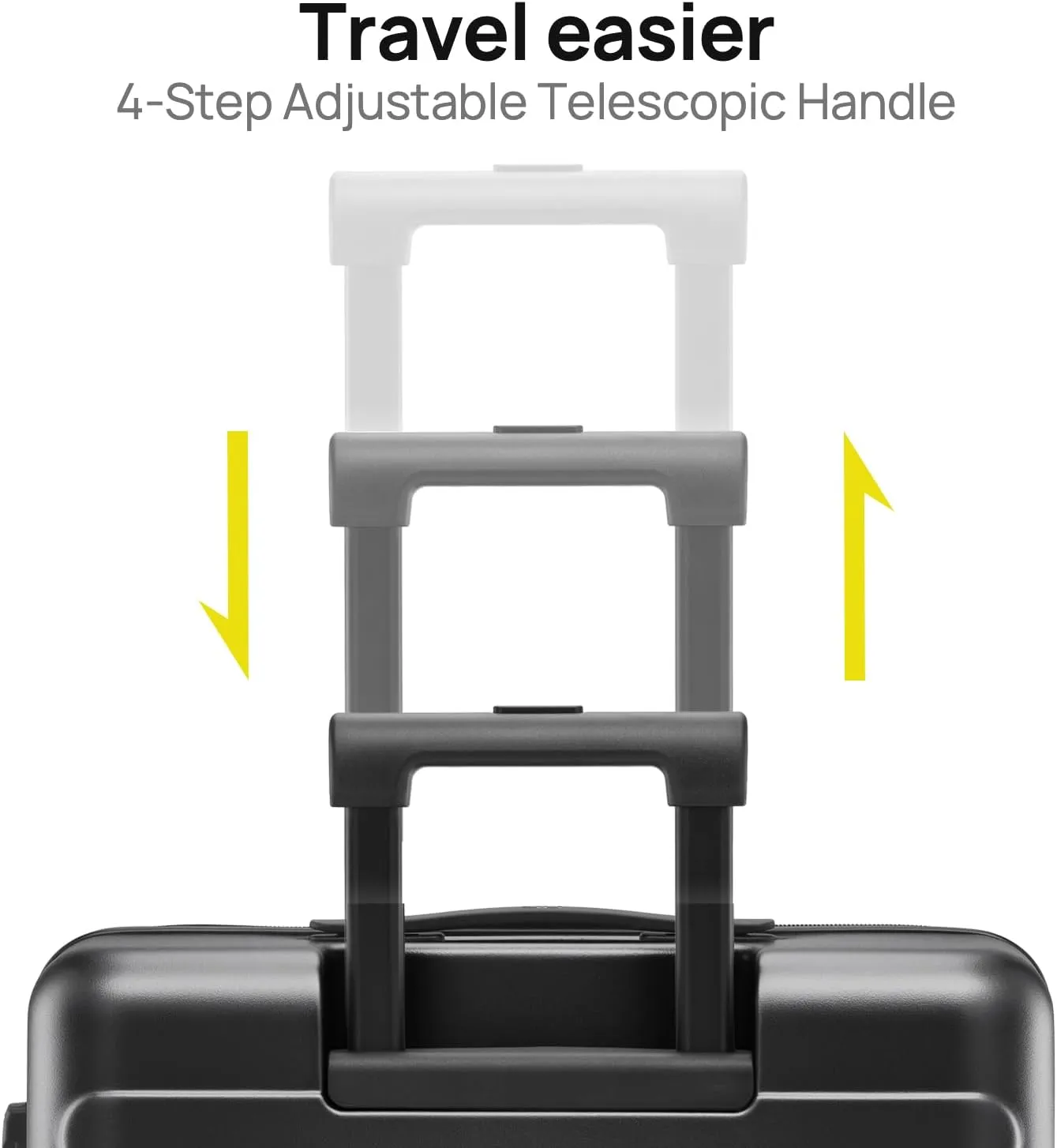Luggage Sets 2 Piece, Carry On Luggage Airline Approved, Checked Luggage 28 Inch with Spinner Wheels, Lightweight, Hard Shell PC Suitcase Sets, TSA Approved, 20in/28in (Black, Rhine Basic)