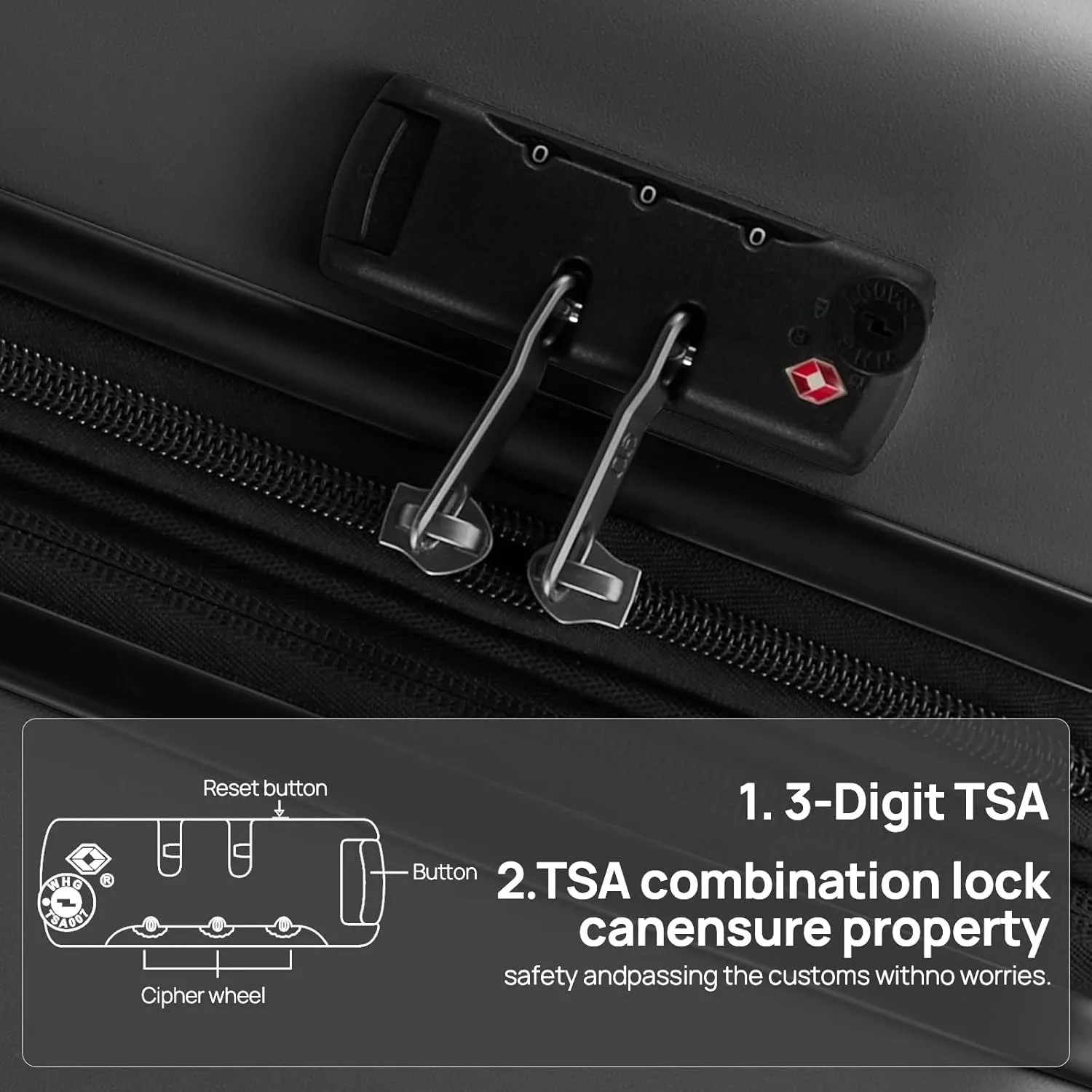 Luggage Sets 2 Piece, Carry On Luggage Airline Approved, Checked Luggage 28 Inch with Spinner Wheels, Lightweight, Hard Shell PC Suitcase Sets, TSA Approved, 20in/28in (Black, Rhine Basic)
