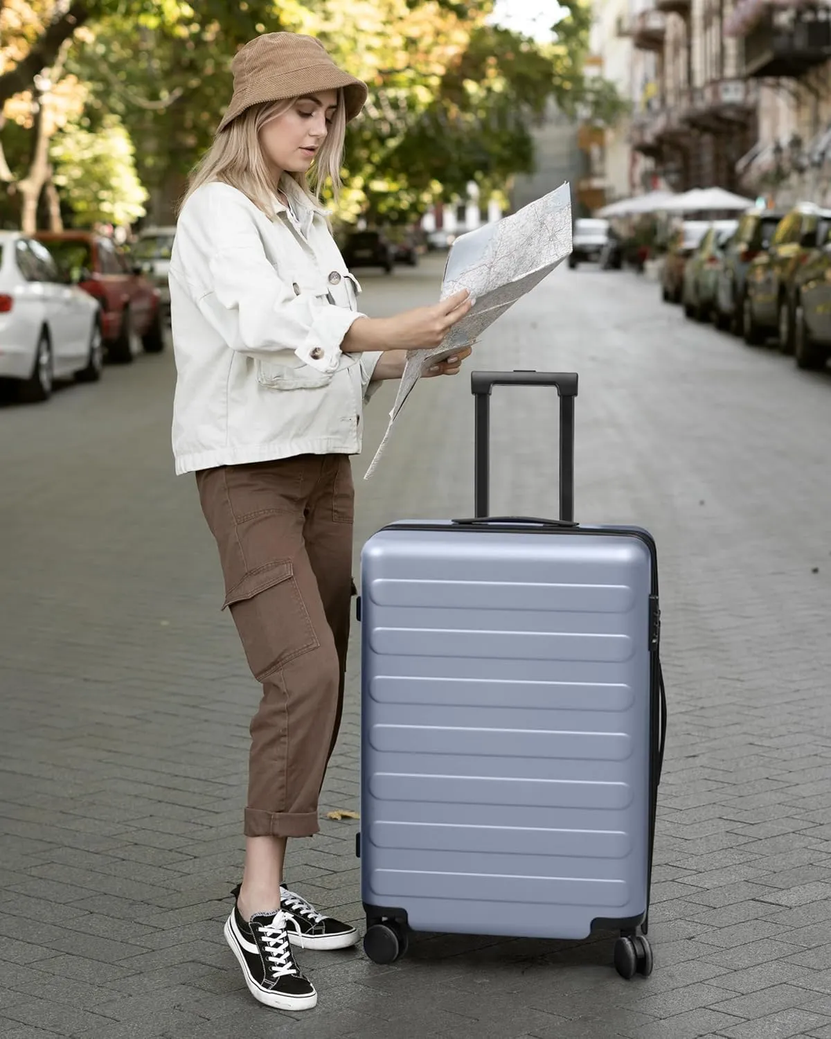 Luggage Sets 3 Piece, Carry On Luggage Airline Approved, Medium Large Checked Luggage with Spinner Wheels, Expandable, Hard Shell PC Suitcase Sets, TSA Lock, 20in/24in/28in(Shadow, Rhine Max)