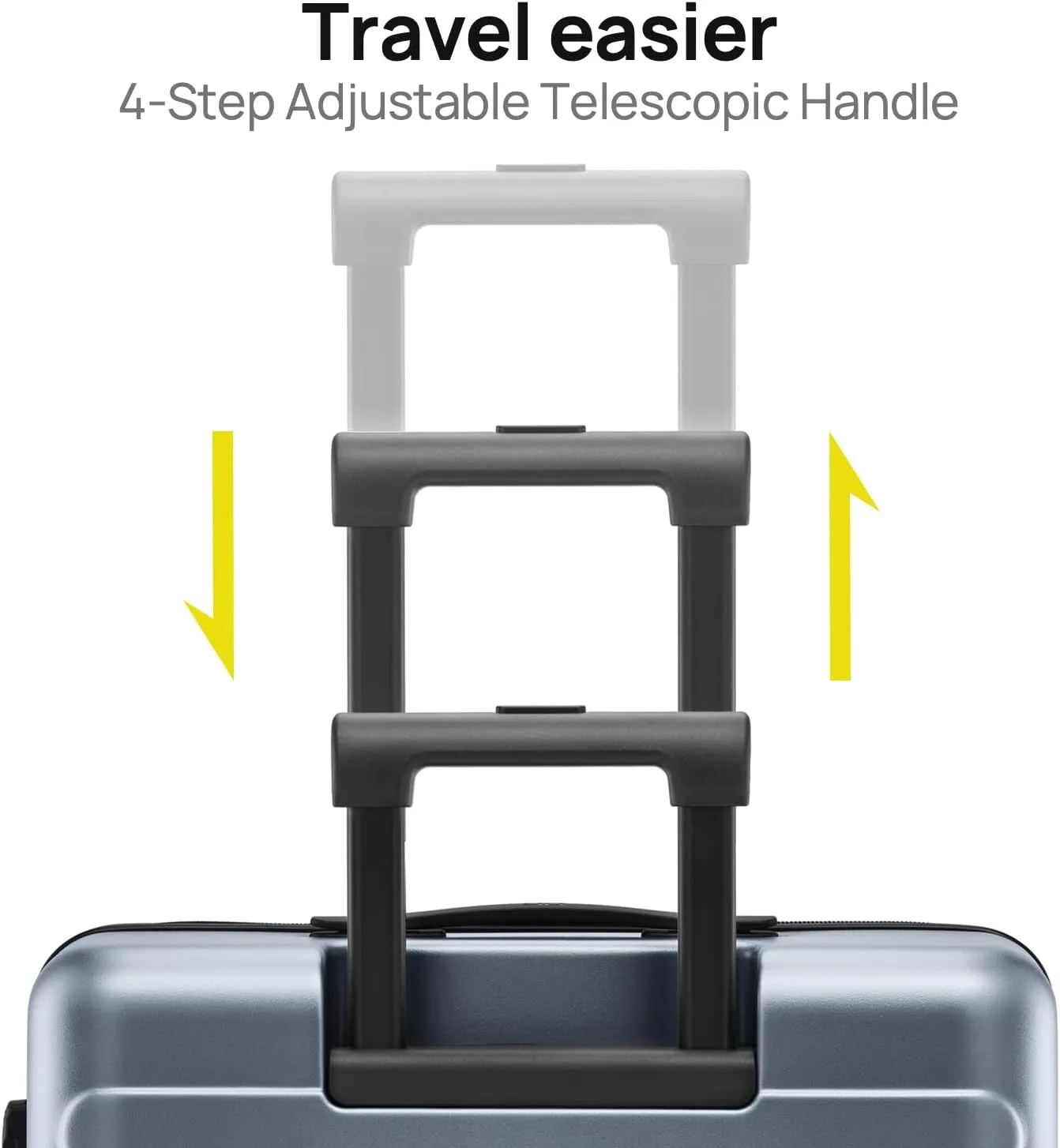 Medium Checked Luggage 24 Inch, Checking In Luggage with Smooth Spinner Wheels, Lightweight, Hard Shell PC Suitcase, Lightweight Travel Luggage, TSA Approved (Grey, Rhine Basic)