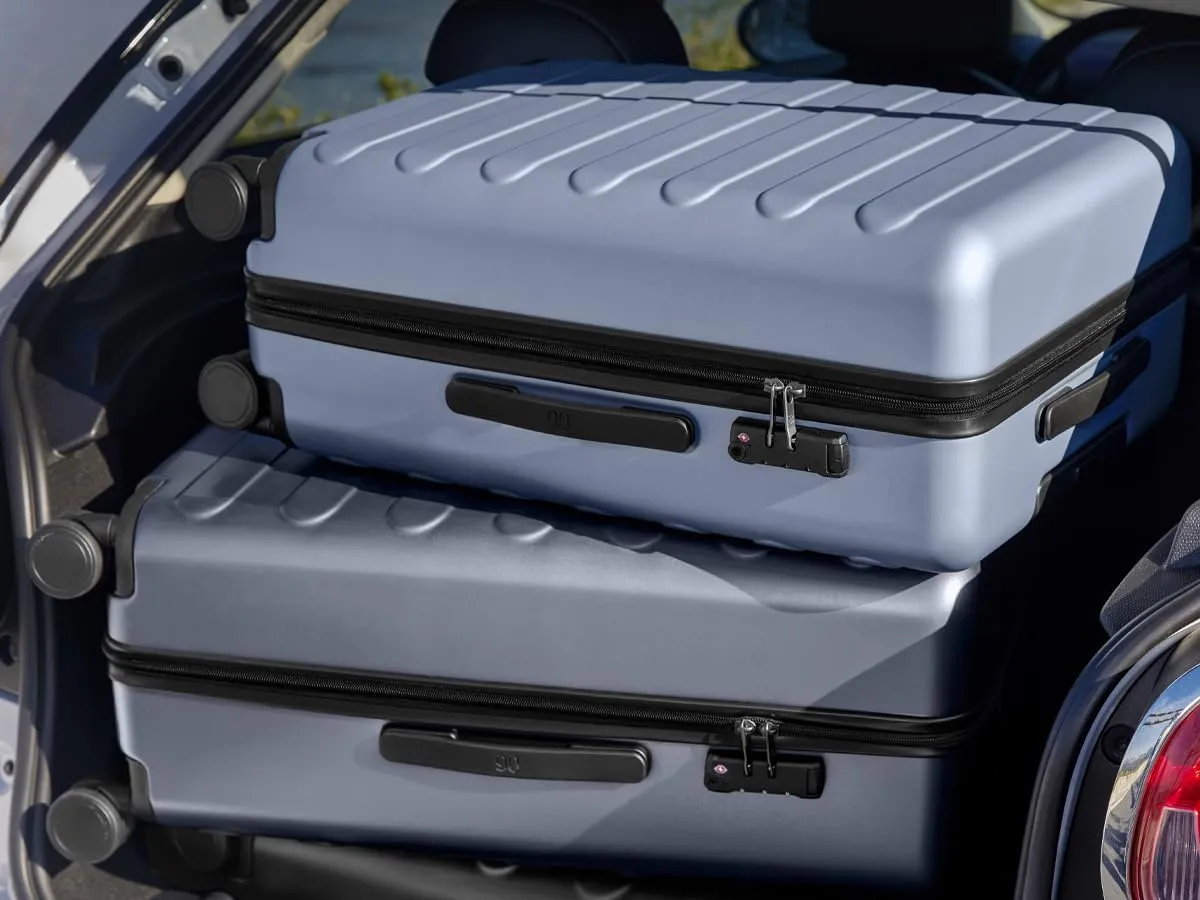 Medium Checked Luggage 24 Inch, Checking In Luggage with Smooth Spinner Wheels, Lightweight, Hard Shell PC Suitcase, Lightweight Travel Luggage, TSA Approved (Grey, Rhine Basic)