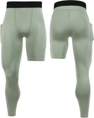 Men Joggers Pants High Waisted One Leg Stretchy Slim Fitness Running Workout Seamless Leggings Sport Compression Pants