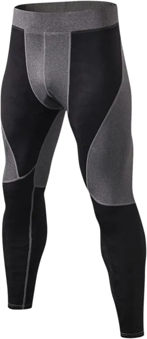 Men's Compression Pants Seamless Athletic Leggings Base Layer Quick Dry Workout Tights for Running Outdoor Sports
