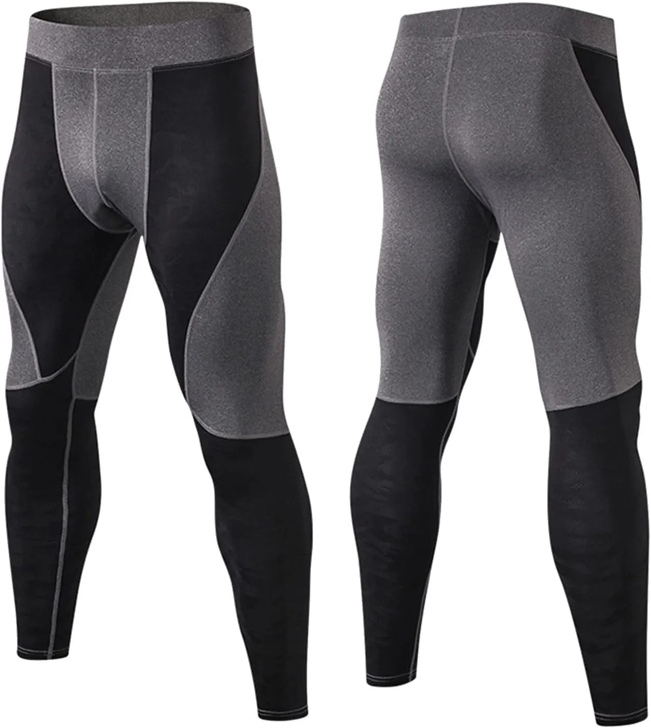 Men's Compression Pants Seamless Athletic Leggings Base Layer Quick Dry Workout Tights for Running Outdoor Sports