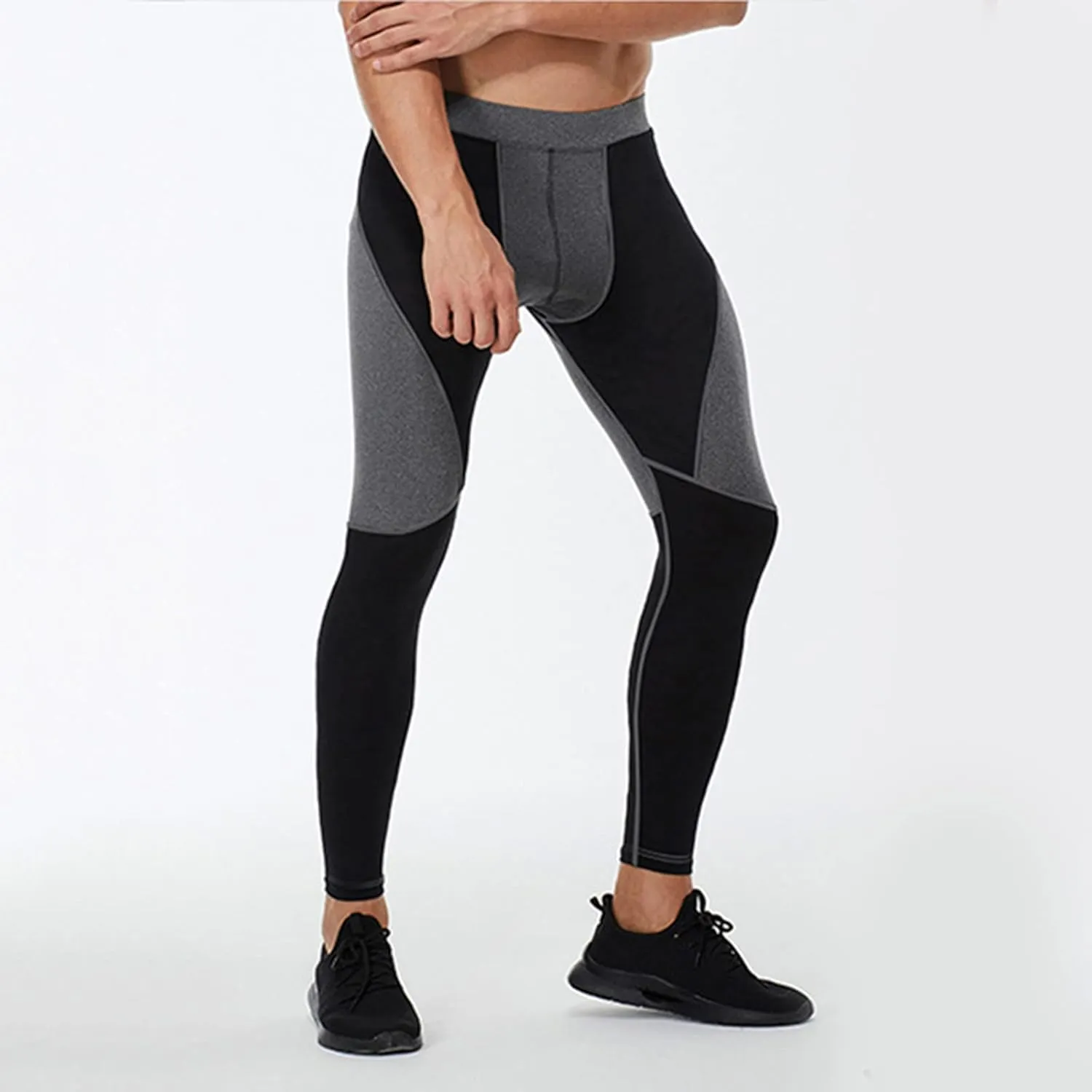 Men's Compression Pants Seamless Athletic Leggings Base Layer Quick Dry Workout Tights for Running Outdoor Sports