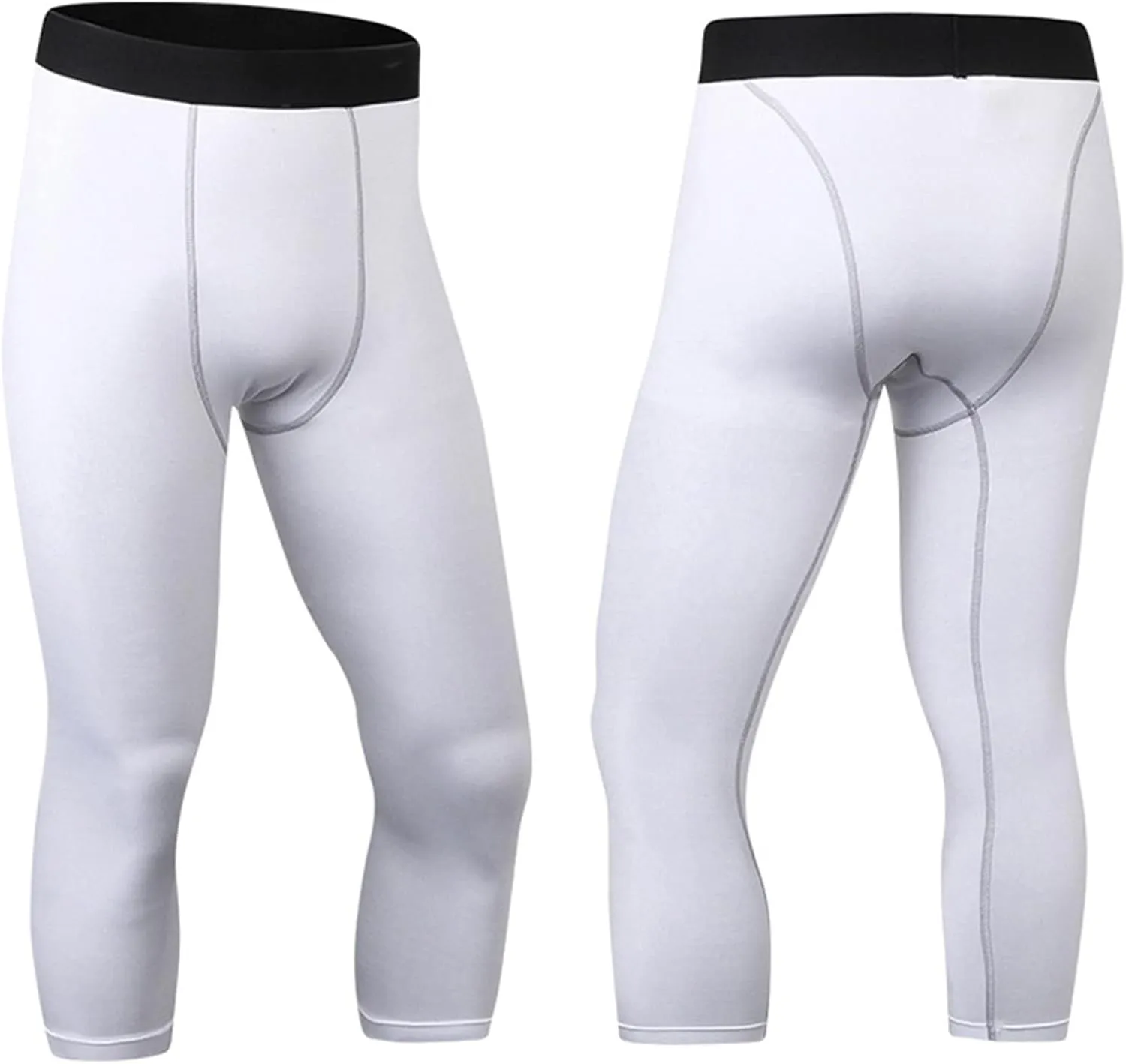 Men's Compression Pants Seamless High Waist Athletic Leggings Base Layer Quick Dry Gym Workout Tights Basketball Pants