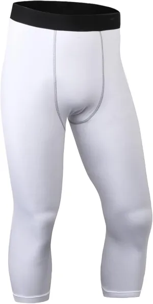 Men's Compression Pants Seamless High Waist Athletic Leggings Base Layer Quick Dry Gym Workout Tights Basketball Pants