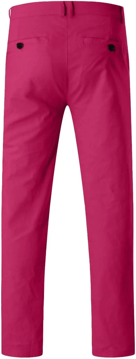 Mens Dress Pants Slim Fit Stretch Chino Pants Flat Front Denim Pants Casual Tapered Golf Pants Straight Leg Dress Slacks