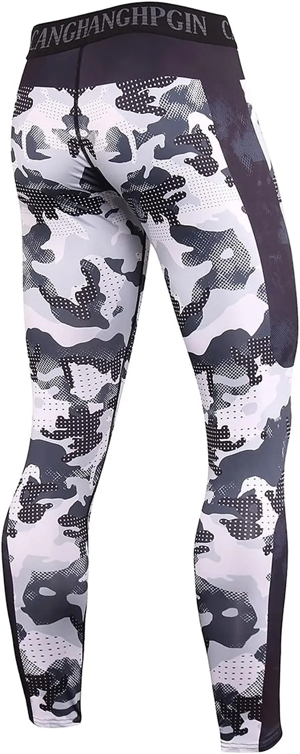 Mens Yoga Pants Seamless High Waisted Stretchy Workout Gym Leggings Comfort Running Sports Compression Pants for Men