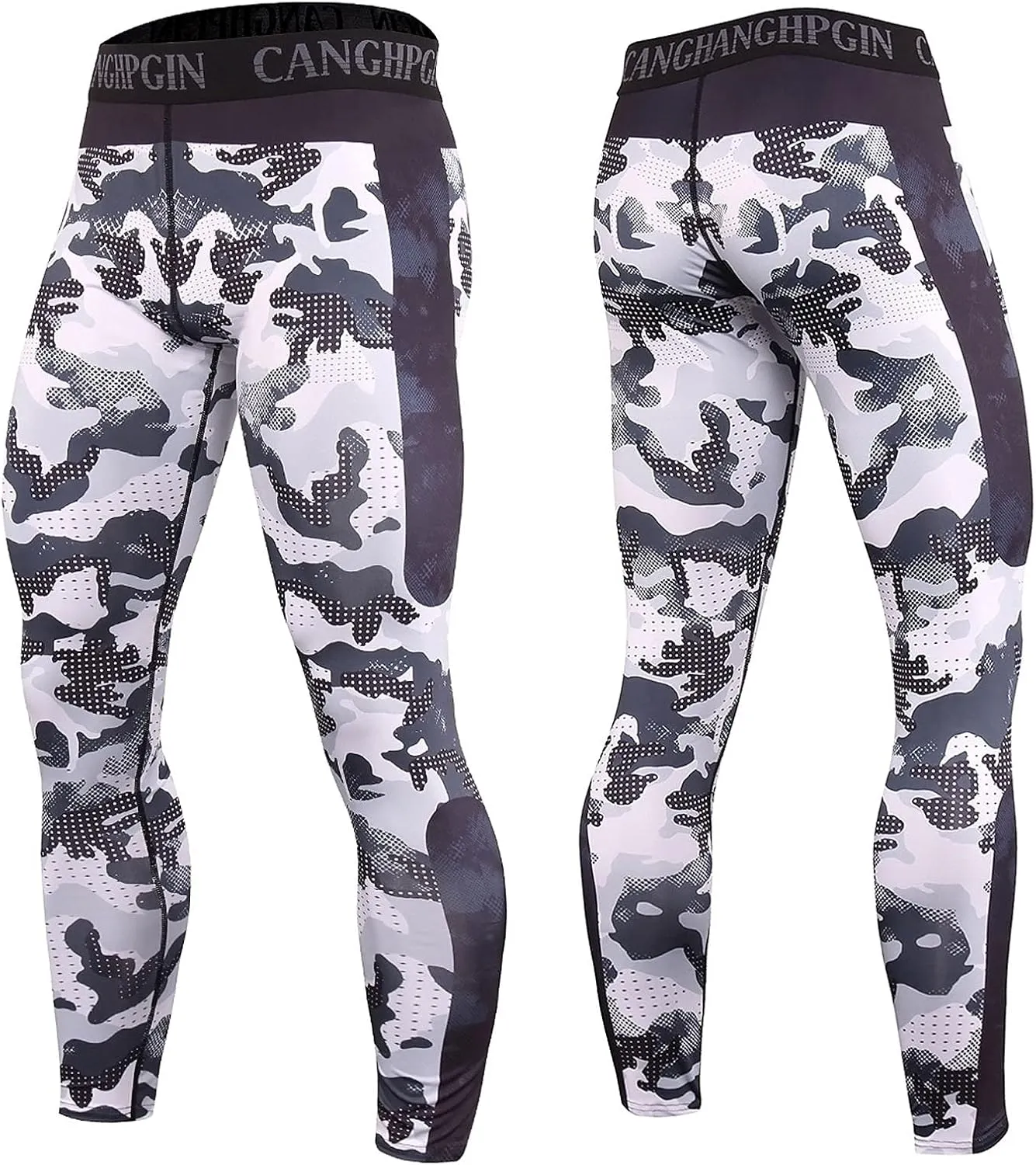 Mens Yoga Pants Seamless High Waisted Stretchy Workout Gym Leggings Comfort Running Sports Compression Pants for Men
