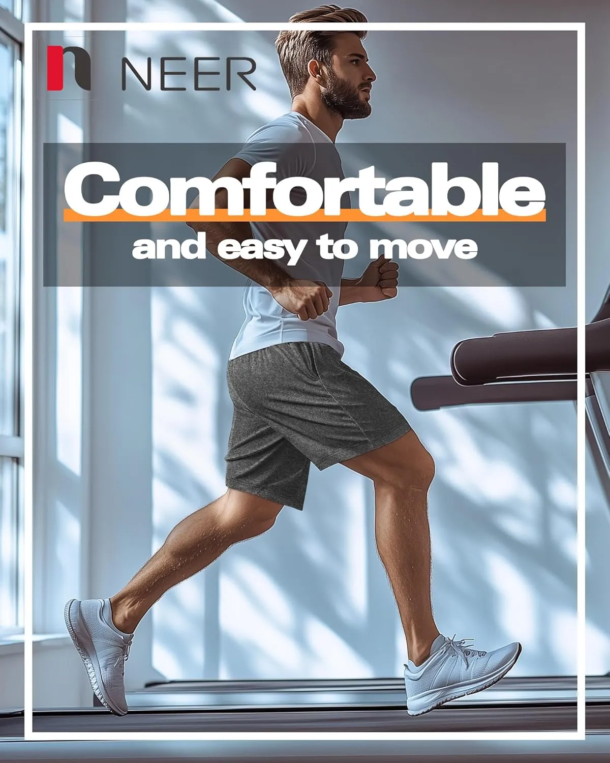 Neer 3 Pack Men's Gym Shorts Athletic Drawstring Cotton Loose Workout Soft Summer Casual Running Shorts with Pockets