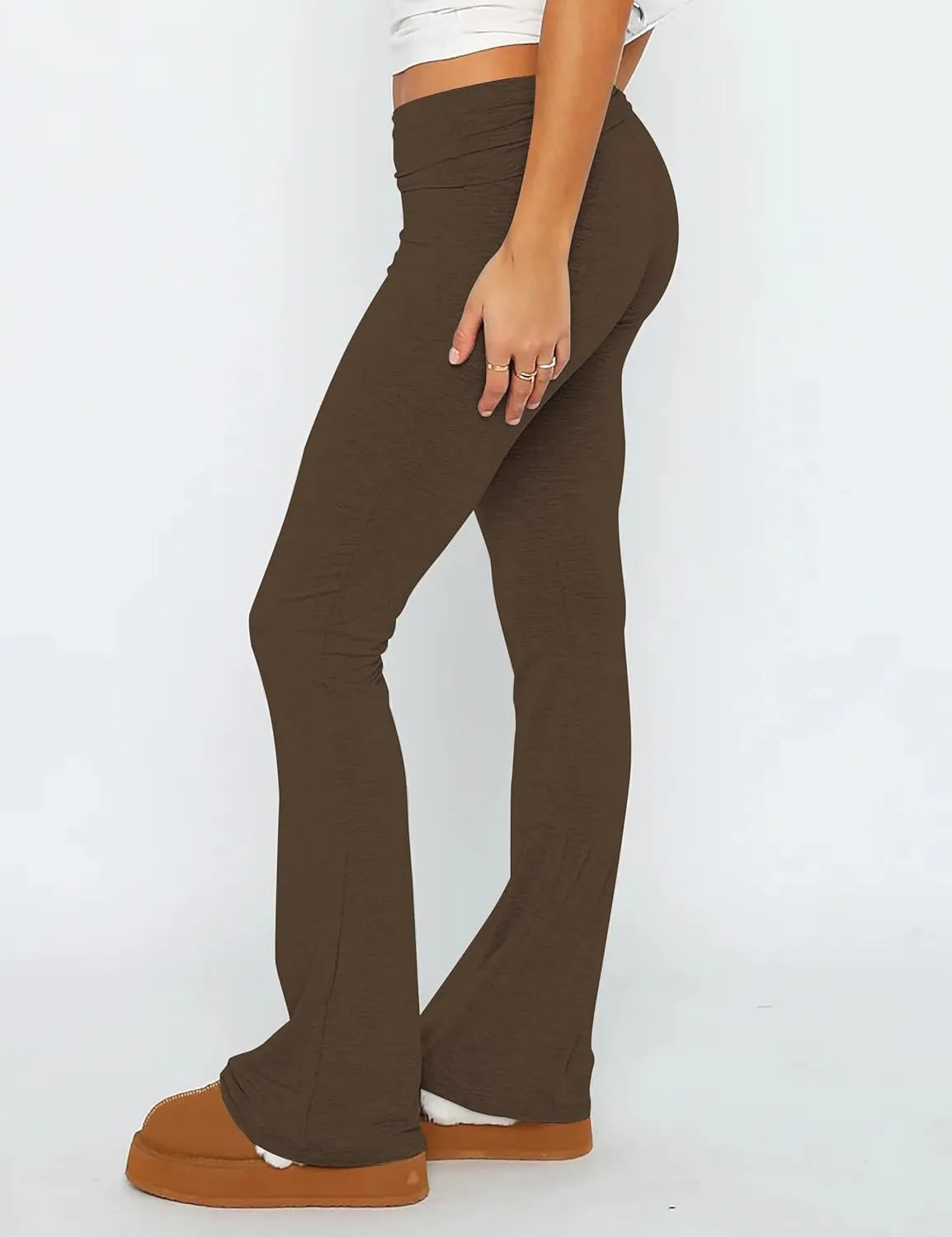 NUFIWI Women Skinny Flare Yoga Pants Low Waist Bootcut Bell Bottom Leggings Lounge Jogger Sweatpants Streetwear