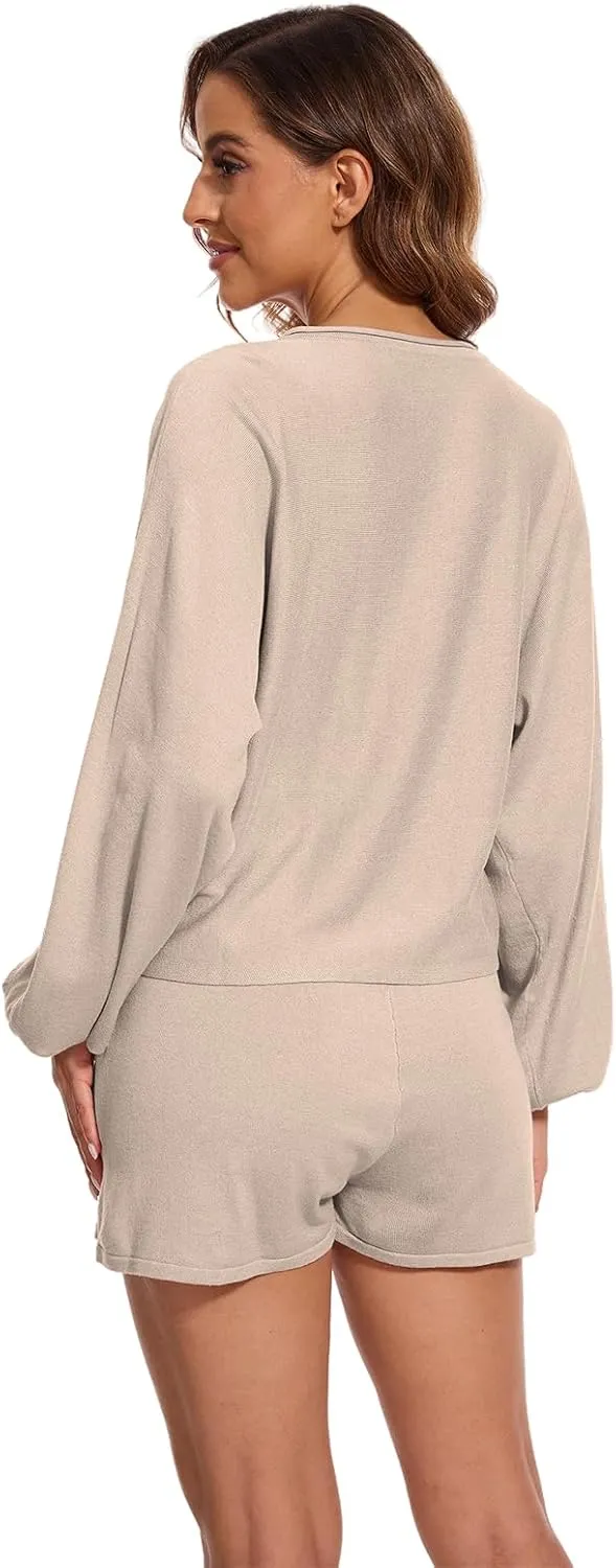 pajamas for women set soft pajama set short sweater set womens pajamas 2 piece