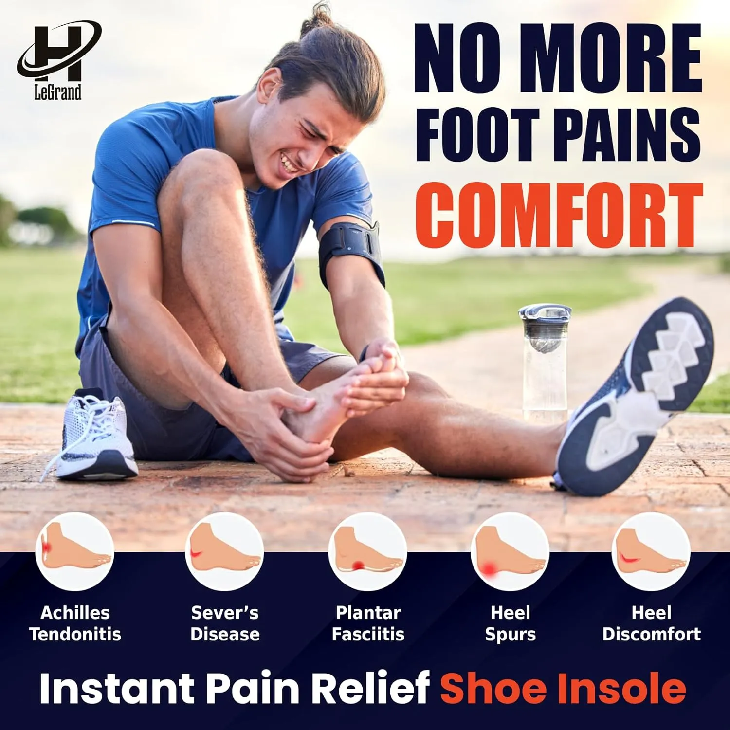Premium Men Women Shoe Plantar Fasciitis Insoles, Steppers, Orthotics Insert All Day Comfort, Maximum Cushioning, Pronation Shock Absorption, Enhanced Arch Support (Women 9, Men 11)