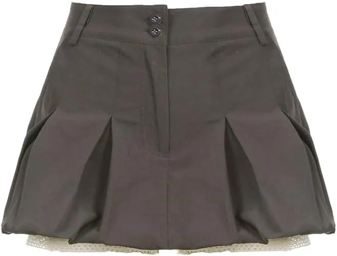 Preppy Mini Skirts for Women Y2k Skirt Coquette Low Rise Pleated Skirt Dark Academia Cargo Mini Skirt Preppy Clothes