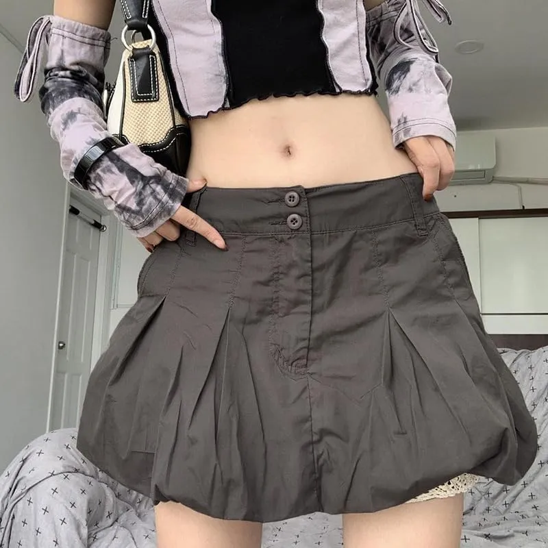Preppy Mini Skirts for Women Y2k Skirt Coquette Low Rise Pleated Skirt Dark Academia Cargo Mini Skirt Preppy Clothes