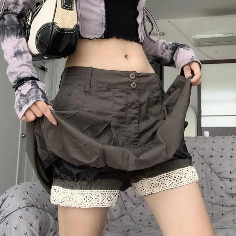 Preppy Mini Skirts for Women Y2k Skirt Coquette Low Rise Pleated Skirt Dark Academia Cargo Mini Skirt Preppy Clothes
