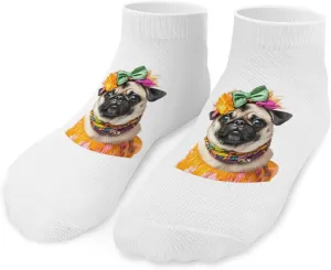 Pug Dog Cute Unisex Ankle Socks Low Cut Funny Print Athletic No Show Stocking
