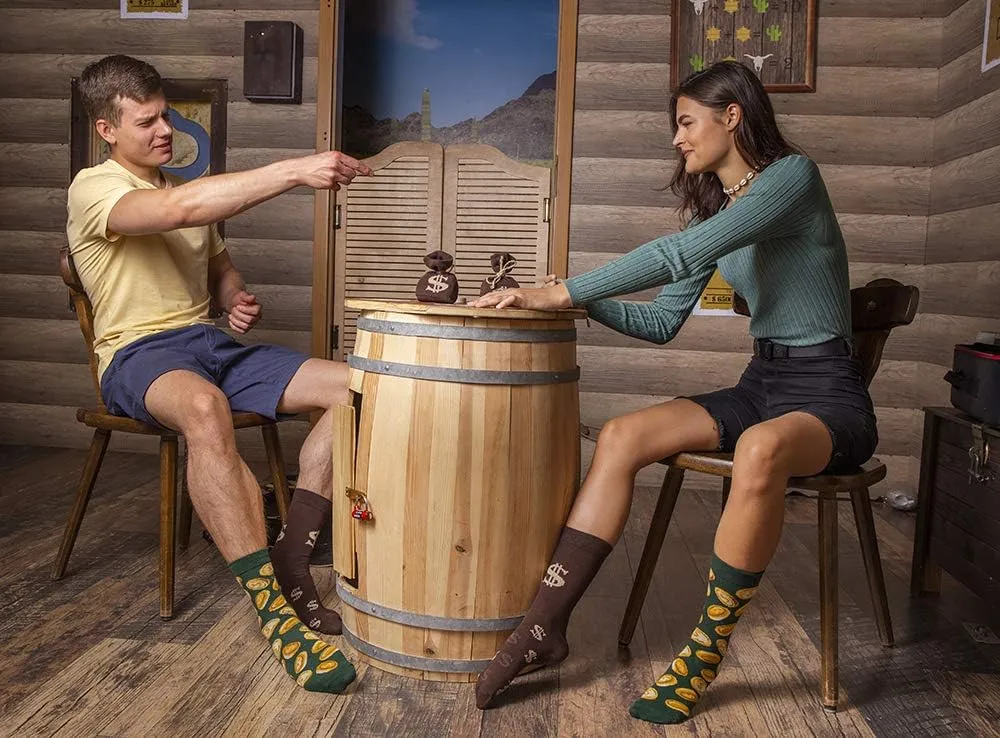 Rainbow Socks - Men Women Funny Moneybag Socks in a Box - 1 Pair