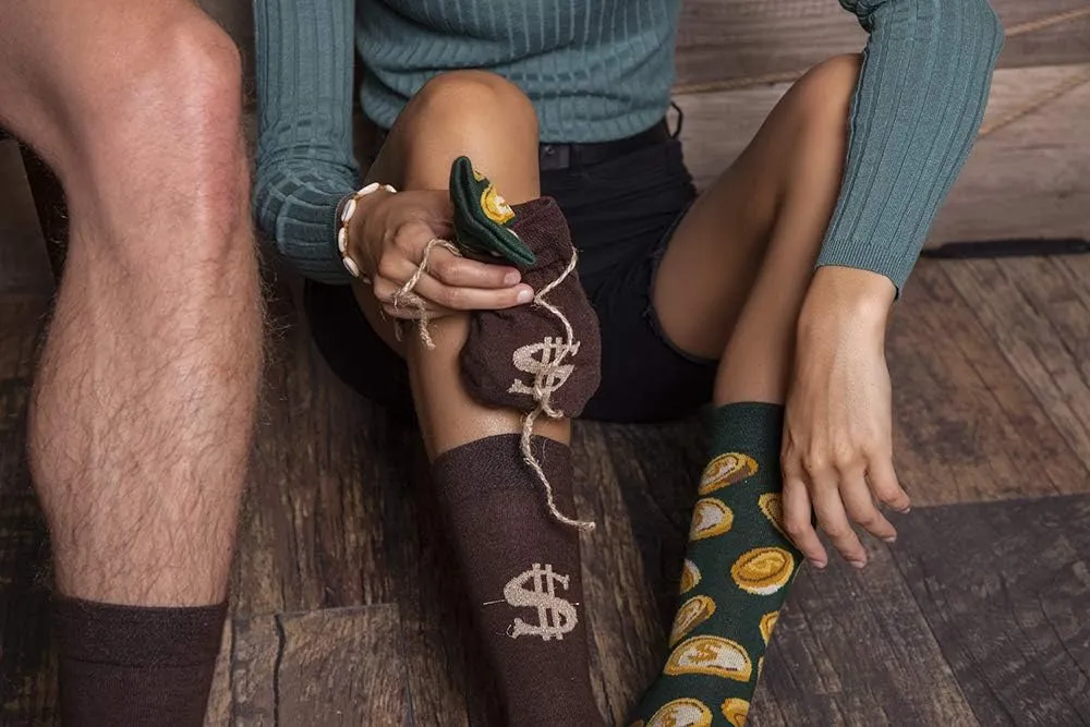Rainbow Socks - Men Women Funny Moneybag Socks in a Box - 1 Pair
